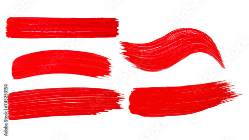 Wallpaper Mural Set of red brush strokes on a blank background. PNG Torontodigital.ca