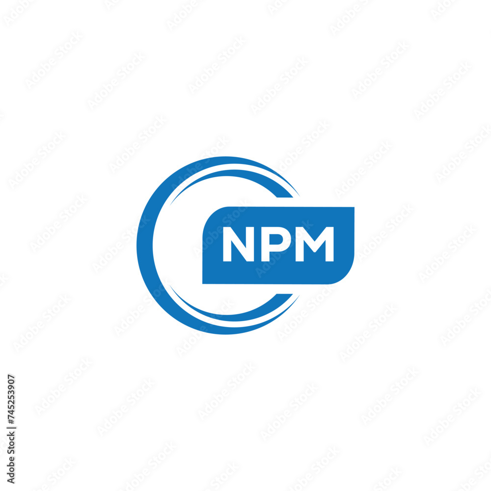 modern minimalist NPM initial letters monogram logo design - obrazy, fototapety, plakaty 