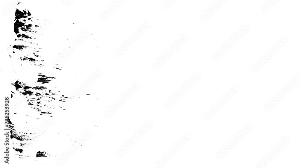 Background with strokes and splashes of black paint . on an empty background. PNG