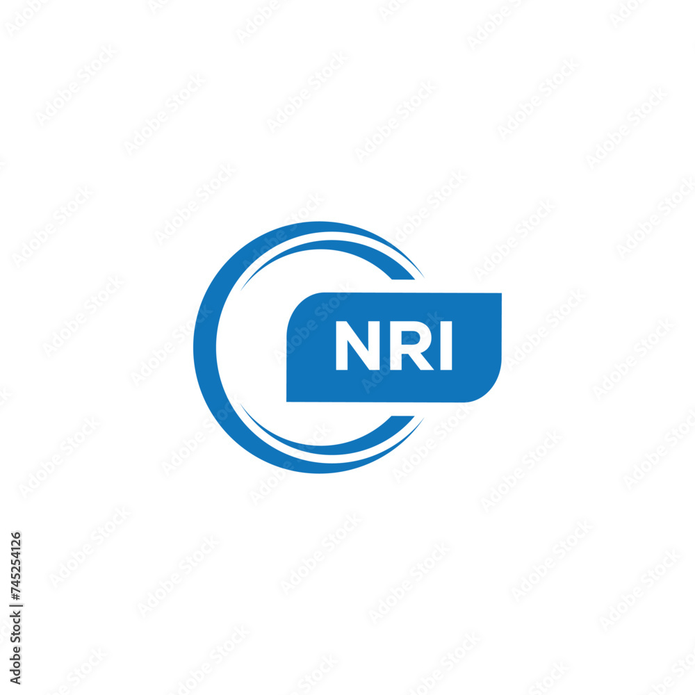 modern minimalist NRI initial letters monogram logo design