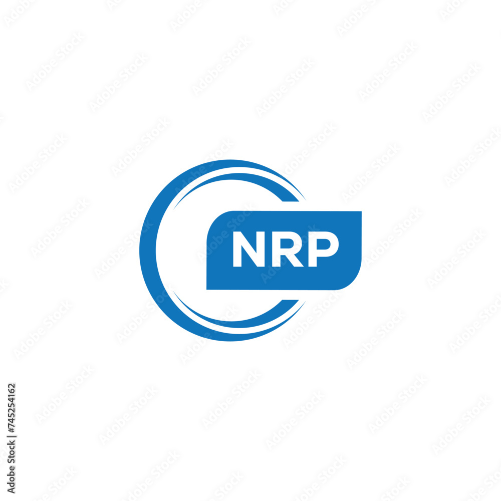modern minimalist NRP initial letters monogram logo design