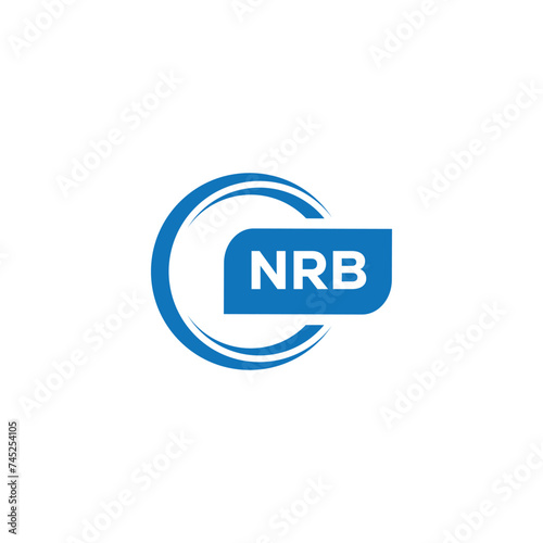 modern minimalist NRB initial letters monogram logo design photo