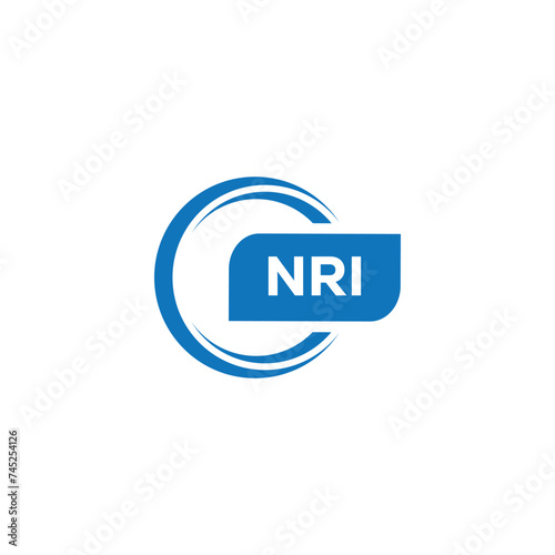 modern minimalist NRI initial letters monogram logo design