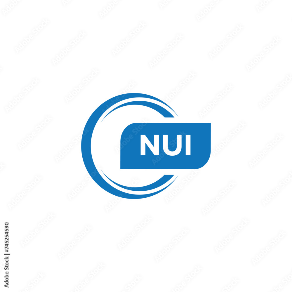 modern minimalist NUI initial letters monogram logo design