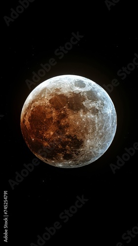 Lunar eclipse, the moons blush, Earths shadow in cosmic play photo