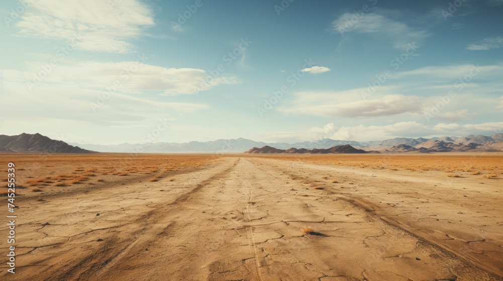 Generative AI Vast Desert Roadway