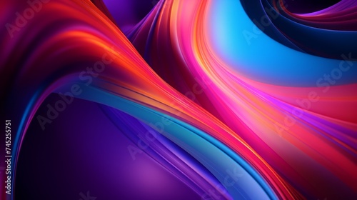 Generative AI Vibrant swirls of neon colors blending seamlessly on an abstract background.