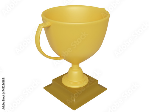 Golden award cup. 3d render