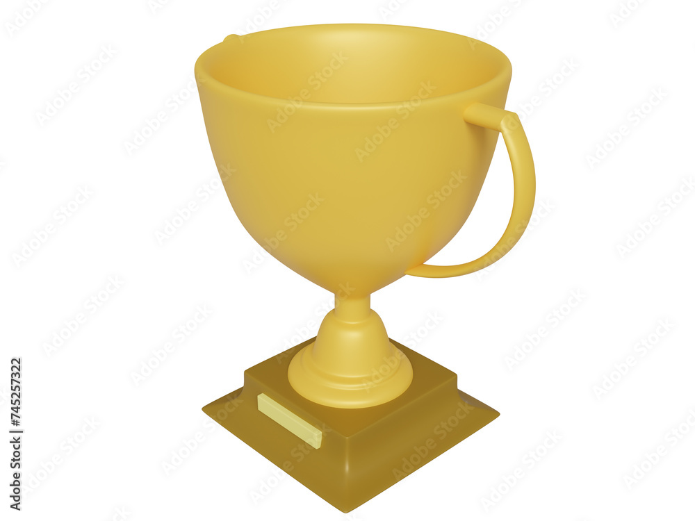 Golden award cup. 3d render