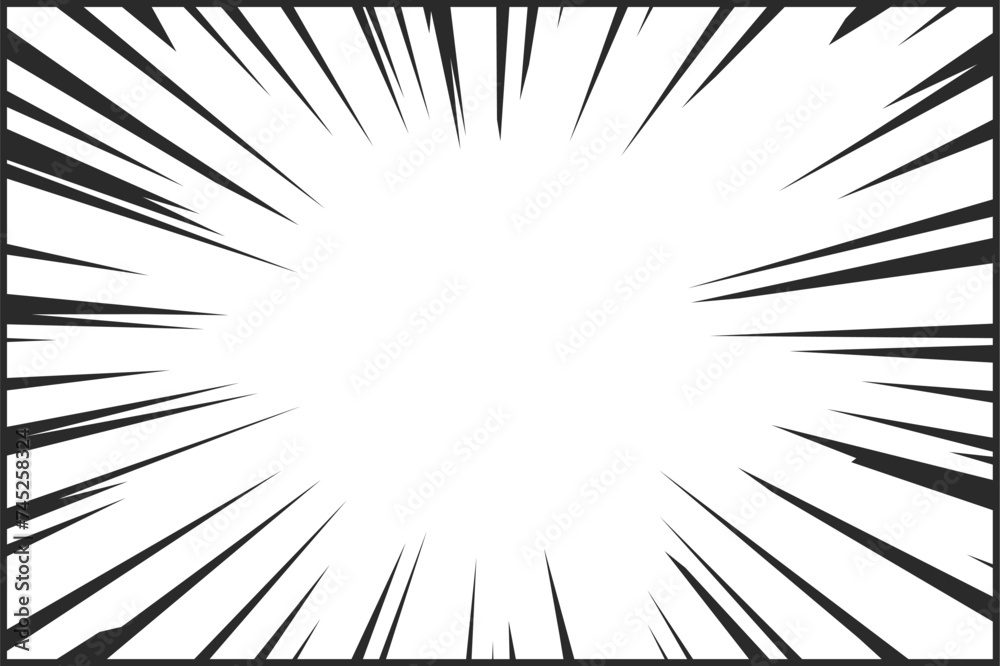 Comic Speed Lines, Abstract Comics Book Flash Explosion, Radial Lines On White Background. Vector Superhero Design Comic Speed Lines, Abstract Comics Book Flash Explosion, Radial Lines On White Background. Vector Superhero Design