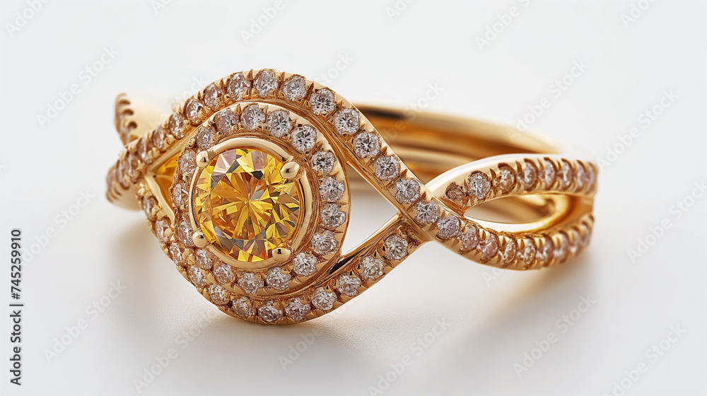 Yellow diamond ring