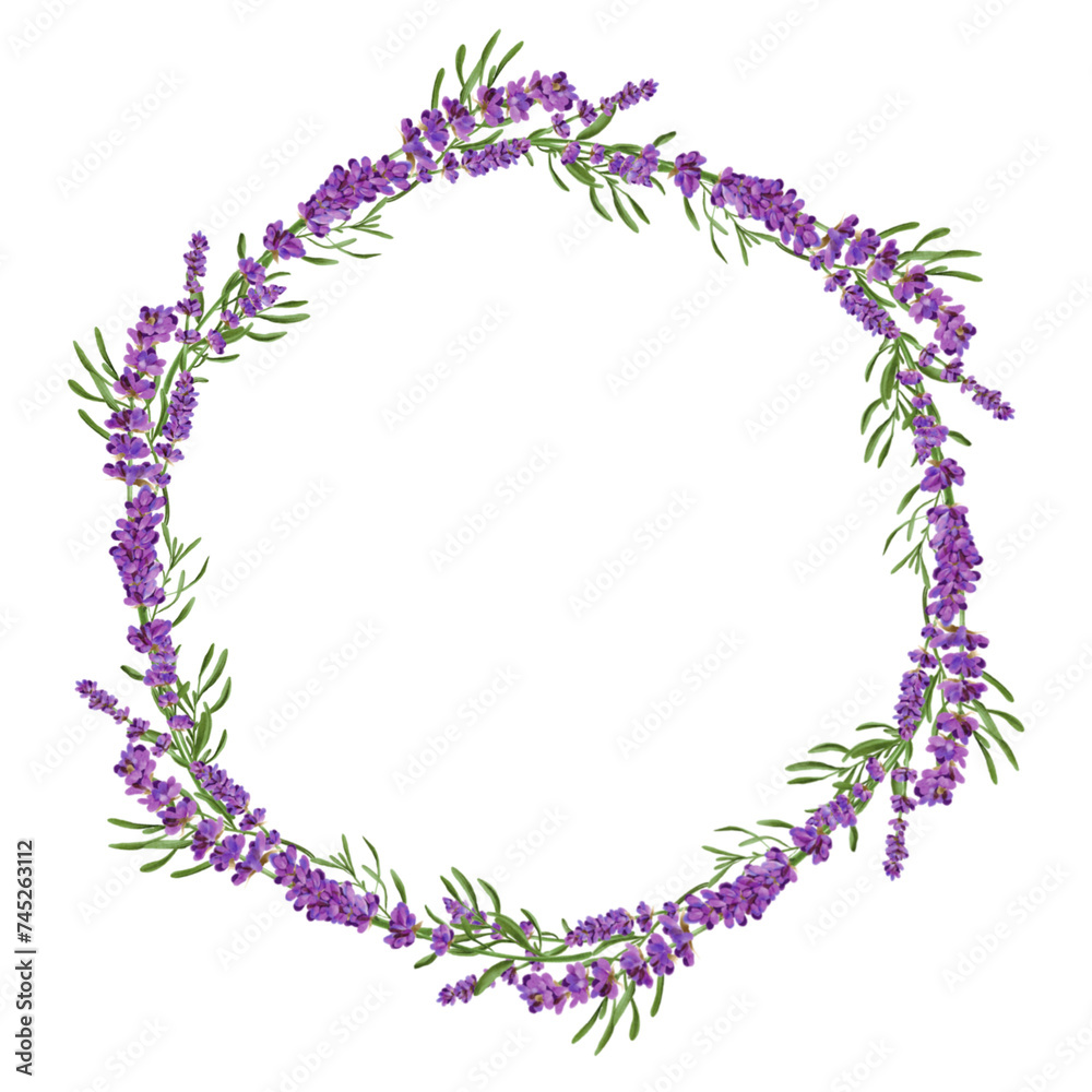 frame of lavender flowers