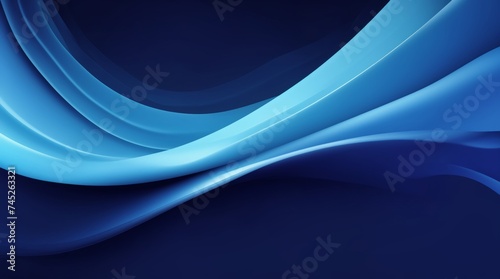 Digital abstract setting with sleek blue curves moving gracefully 