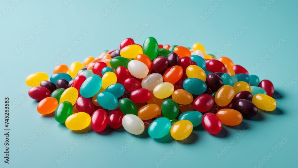 Colorful jelly beans background. Top view. Jelly candy background. Colorful jelly beans background. Top view. Jelly candy background.