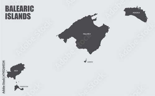 Balearic Islands region map photo