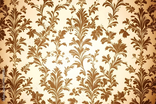 Vintage golden background with floral elements and darkening to the edges in Gothic style. Royal texture