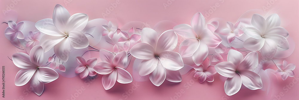 pink and white flowers with white petals against a pi