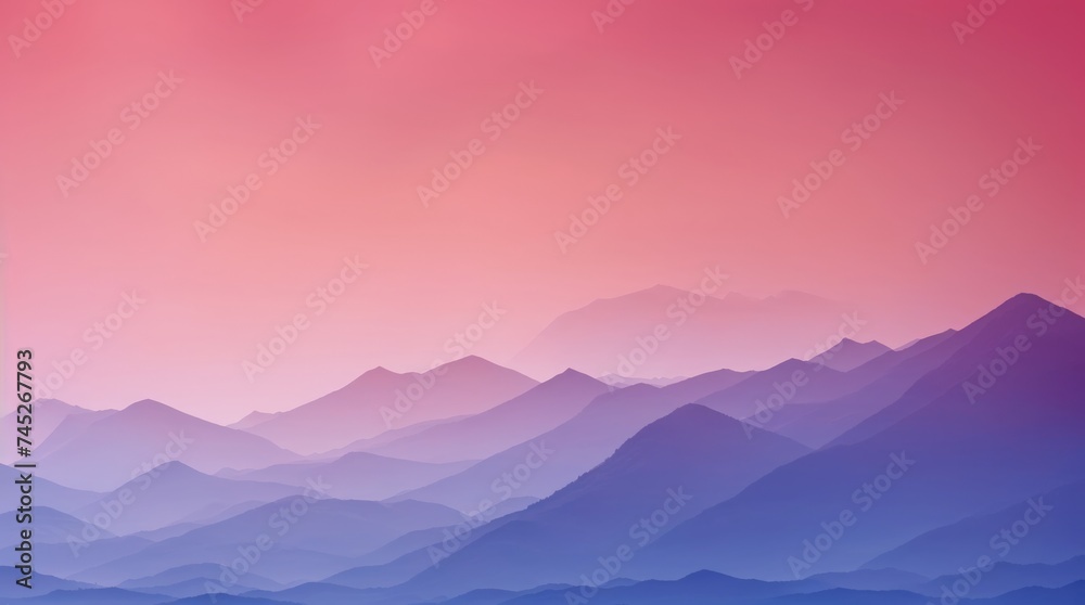 Majestic gradient landscape with silhouetted mountains against sky Majestic gradient landscape with silhouetted mountains against sky