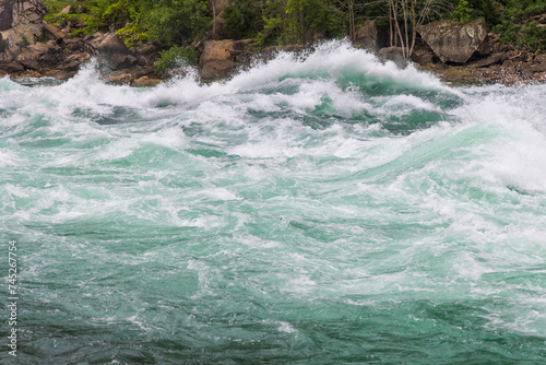 Canvas Print Close-up of a raging river and rapids, Niagara Falls, Canada