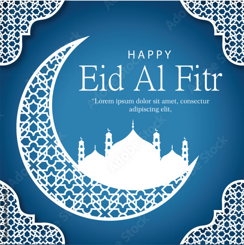 Vector Pamflet Template Ramadhan Celebration Ramadan Kareem Idul Fitri Eid Al-Fitr Blue Green Gold Lantern Flower Mandala Pamphlet Square Instagram Posts