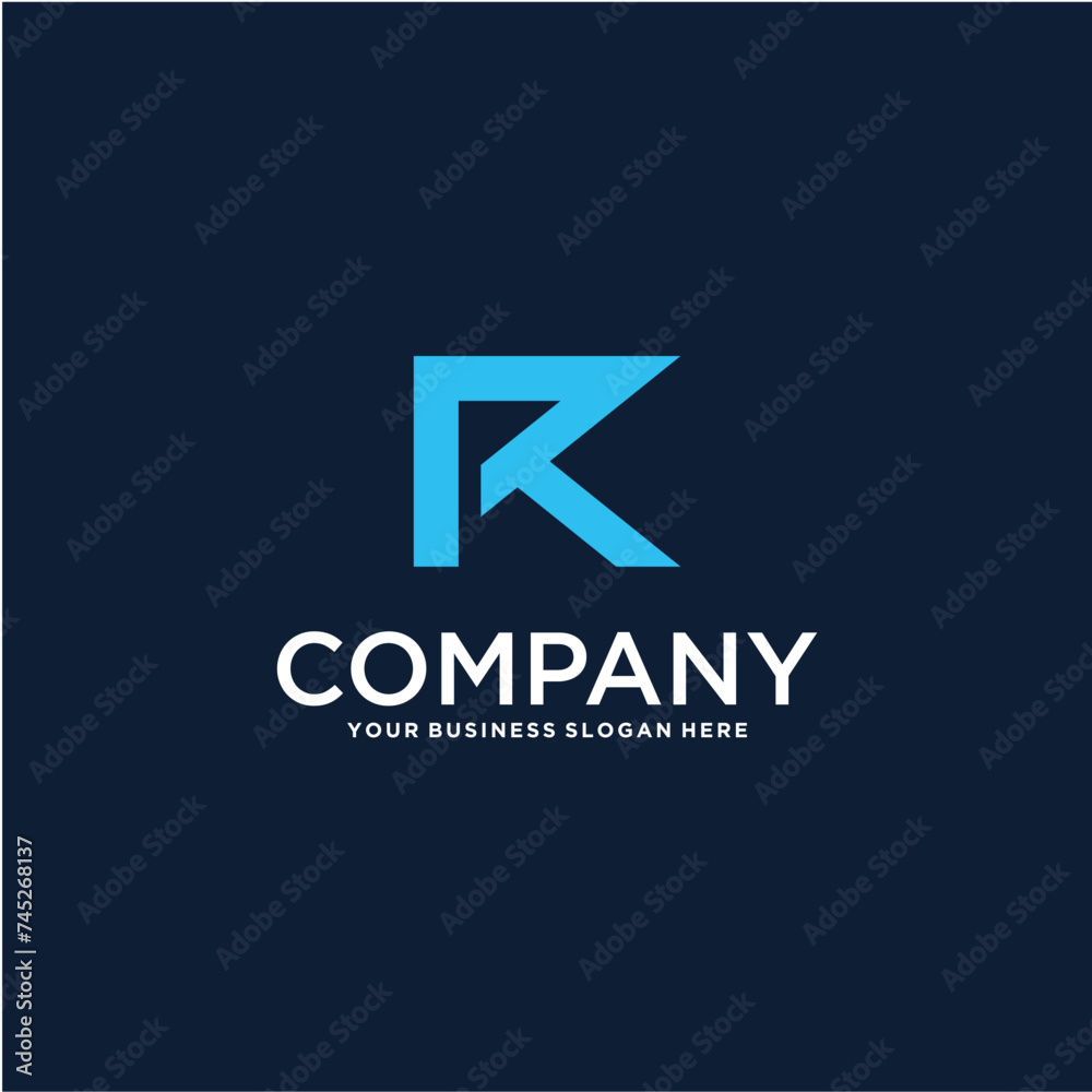 letter r logo design with monogram