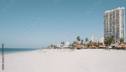 Beach against clear sky at tropicana country