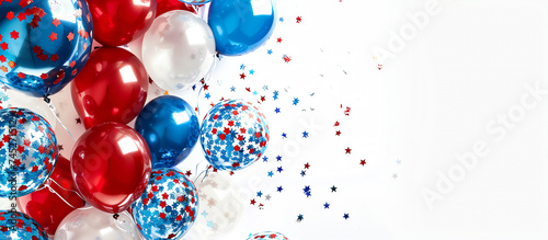 Patriotic Celebration with Red, White, and Blue Balloons photo