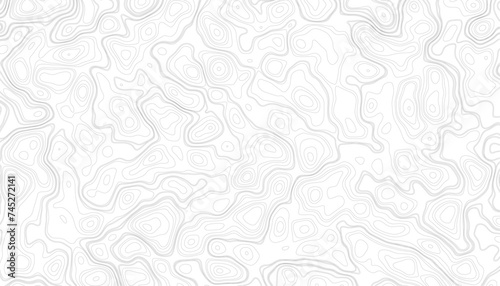 Topographic map seamless pattern. Abstract lines background. Topo contour map on white background. Vector background