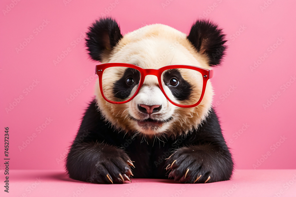 red glasses panda