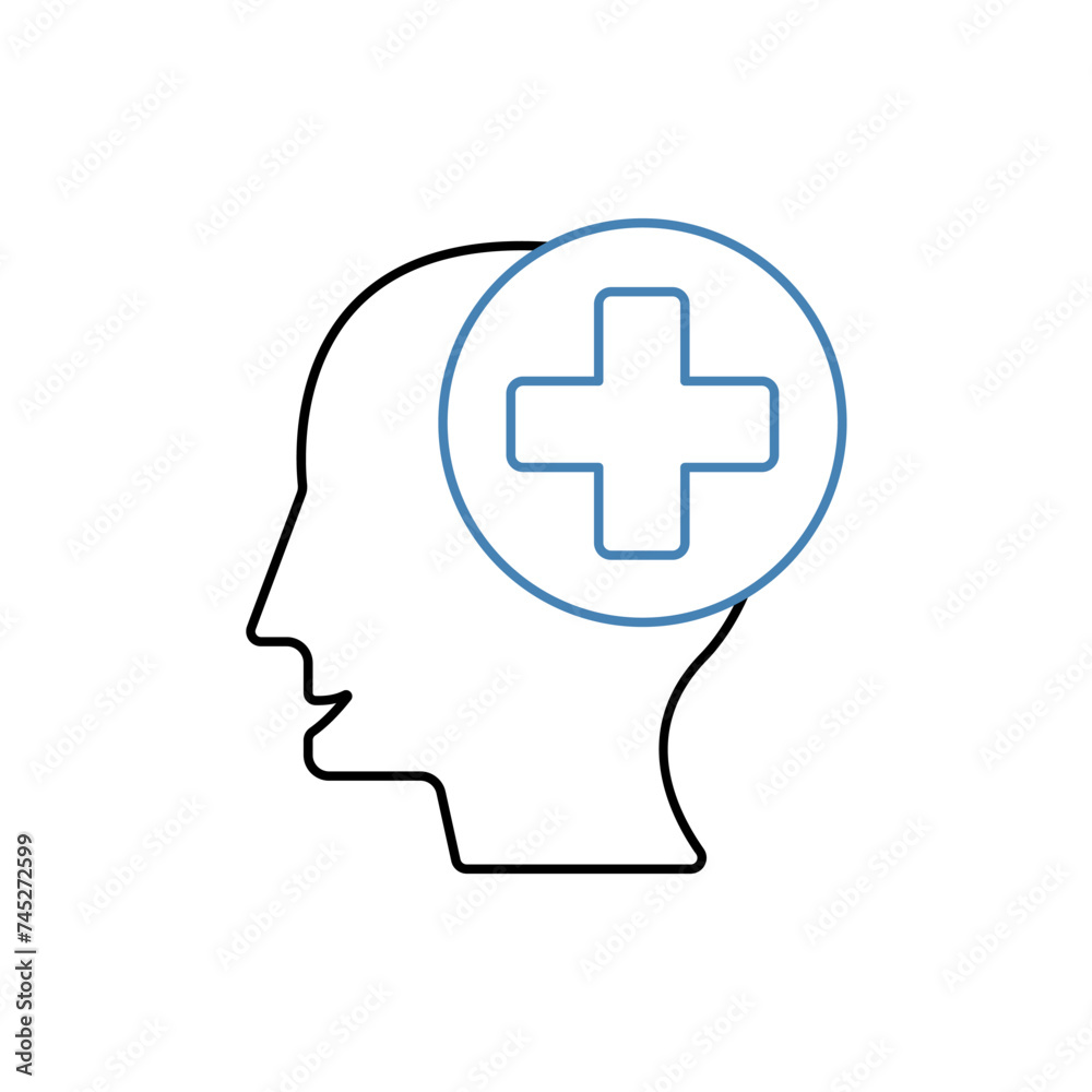 mental healt concept line icon. Simple element illustration.mental healt concept outline symbol design. mental healt concept line icon. Simple element illustration.mental healt concept outline symbol design.
