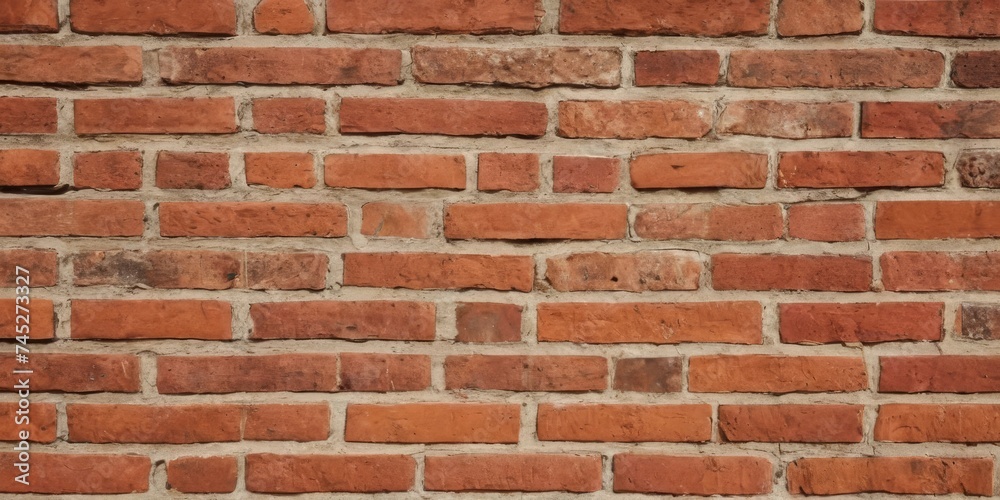 Old red brick wall background, wide panorama of masonry Old red brick wall background, wide panorama of masonry