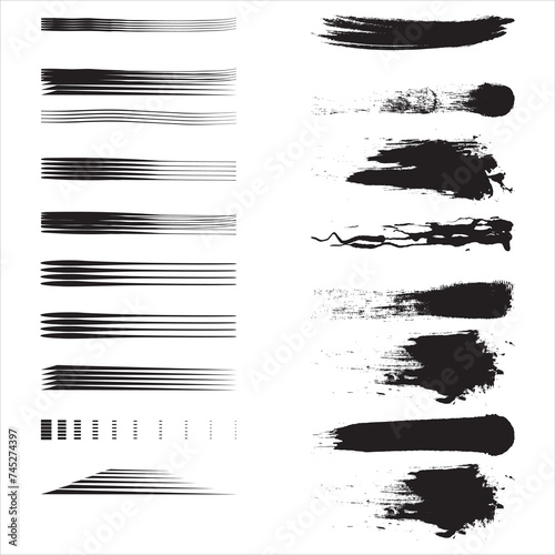 Wallpaper Mural Vector set of straight lines on a white background. An abstraction drawn by hand on a white background.  Black horizontal lines and strokes on a white background. Vector  Illustration EPS 10. Torontodigital.ca