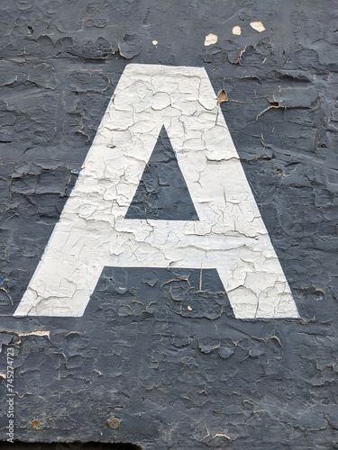 Written Wording in Distressed State Typography Found Number Letter a