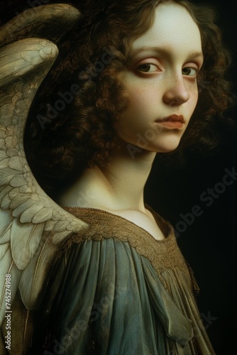Portrait of a woman with wings