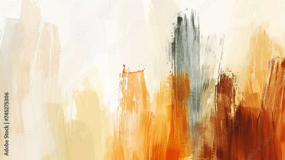 Vertical brush strokes in earthy tones on a white canvas, creating an organic, modern background