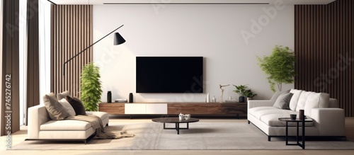 Living room interior with TV facilities