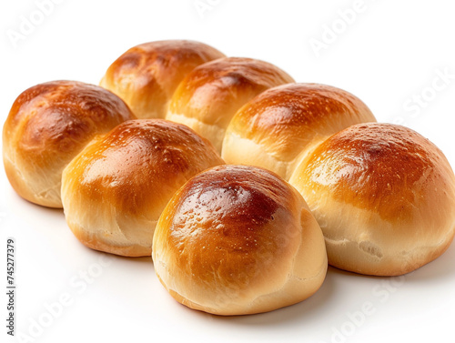 Dinner rolls bun isolated on white background in minimalist style.