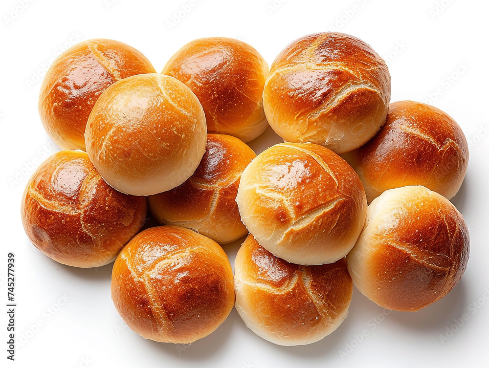 Dinner rolls bun isolated on white background in minimalist style. Dinner rolls bun isolated on white background in minimalist style.