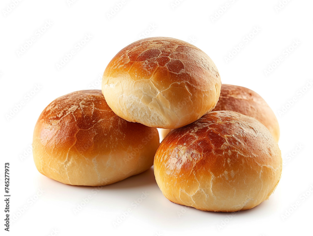 Dinner rolls bun isolated on white background in minimalist style. Dinner rolls bun isolated on white background in minimalist style.