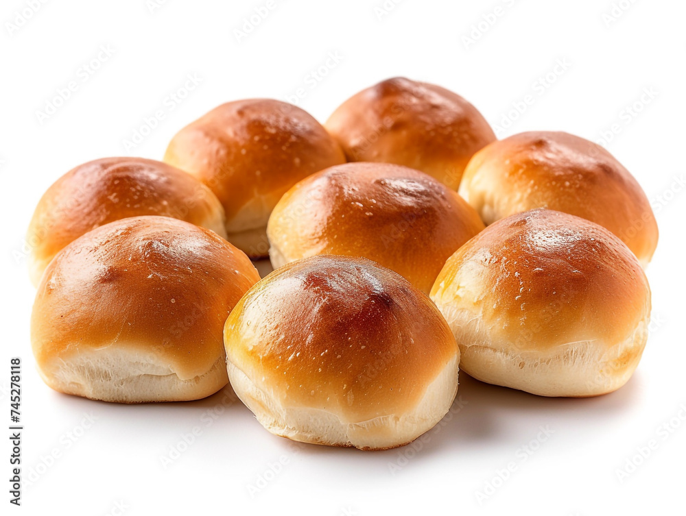 Dinner rolls bun isolated on white background in minimalist style. Dinner rolls bun isolated on white background in minimalist style.