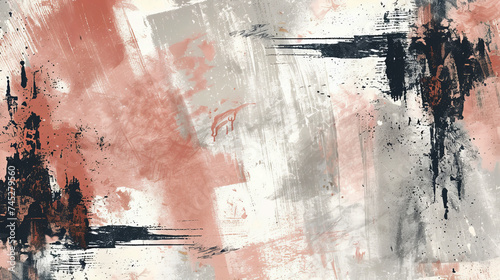 Stylized brush strokes in a palette of rose gold, cream, and cool grays, chic and understated background photo