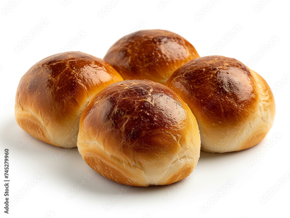 Dinner rolls bun isolated on white background in minimalist style. Dinner rolls bun isolated on white background in minimalist style.