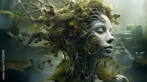 Artistic image of mother earth. World environment and mother earth day concept © Spyrydon