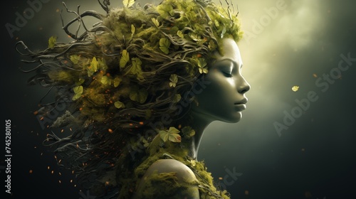 Artistic image of mother earth. World environment and mother earth day concept #745280105