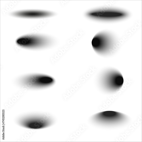 Set of different shadows in vector EPS 10. Illustration of round shadows