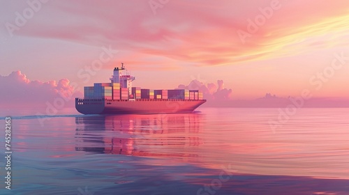 webinar banner featuring side view of a smart cargo ship carrying containers across the sea