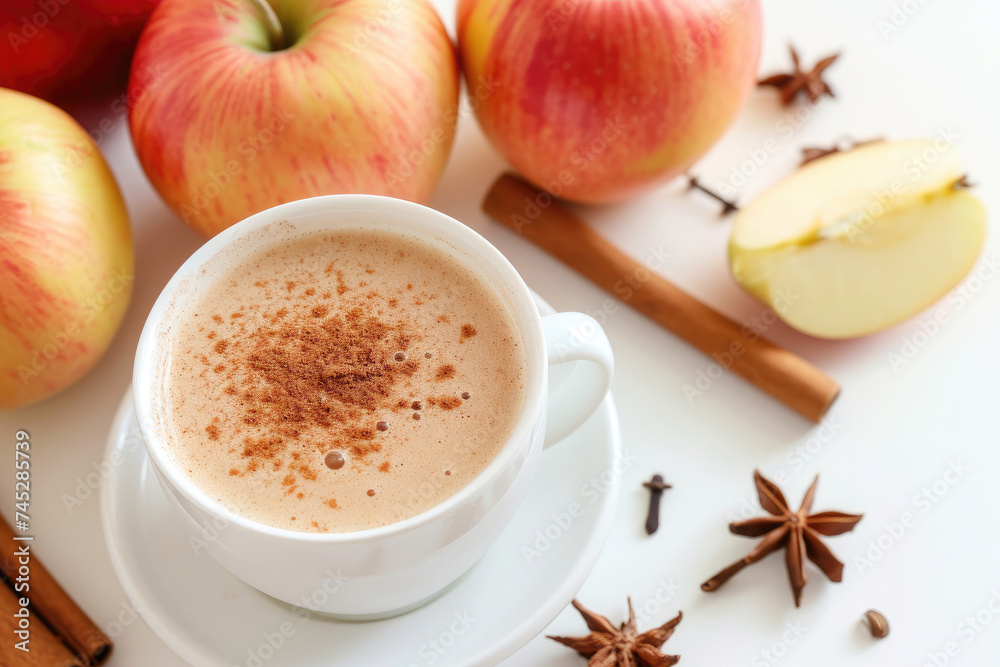 Cup of Hot Chocolate, Cinnamon, and Apples Cup of Hot Chocolate, Cinnamon, and Apples