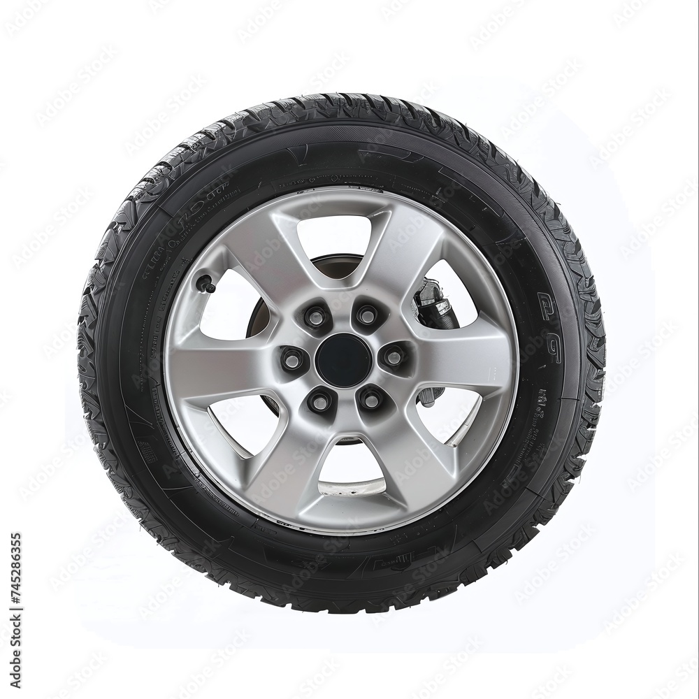 luxury car rim and tire combination isolated on a pure white background luxury car rim and tire combination isolated on a pure white background
