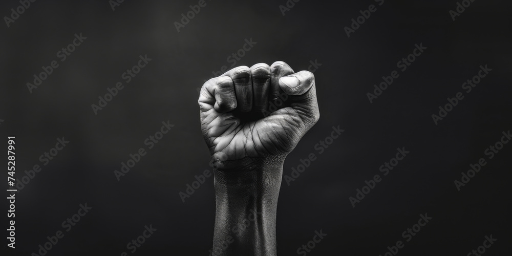 Strong Fist in Black and White