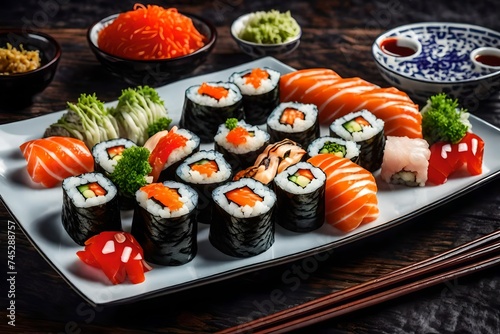 sushi on a plate